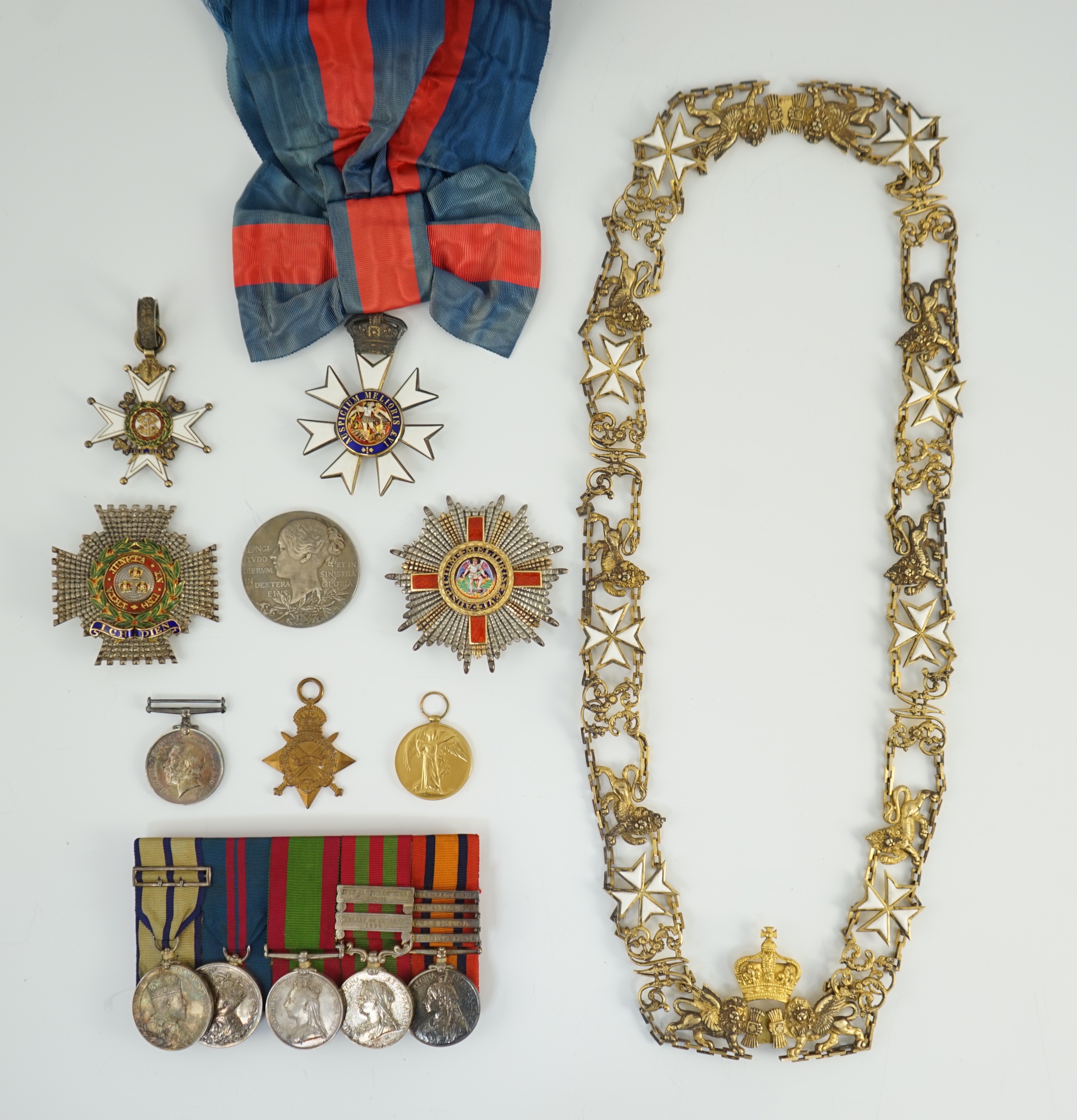 A magnificent group of Afghanistan, Indian General Service, Boer War, and Great War of eleven medals, awarded to General Sir John Eccles Nixon, GCMG KCB, who was the General responsible for the disastrous first British E